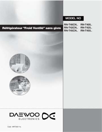 Manuel du propriétaire | Daewoo RN-T455NPW Réfrigérateur combiné Manuel utilisateur | Fixfr