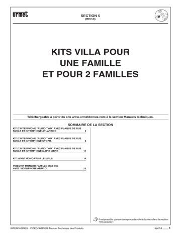 urmet domus MT101-015 F - Interphones et videophones Manuel utilisateur | Fixfr