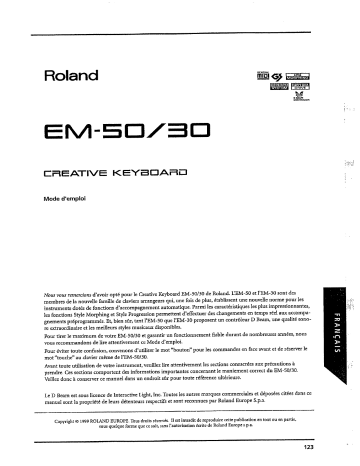 Manuel du propriétaire | Roland EM-30 Manuel utilisateur | Fixfr