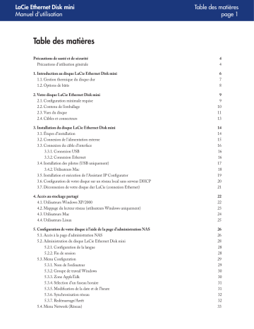 Manuel du propriétaire | LaCie Ethernet Disk mini Manuel utilisateur | Fixfr