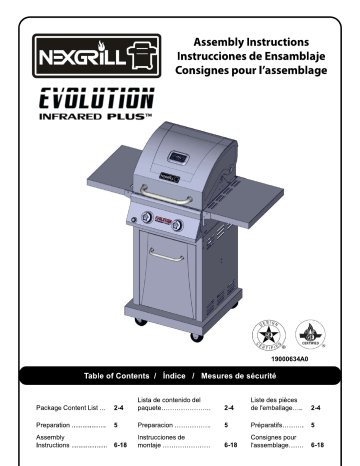 720-0864MXA | Nexgrill Evolution 2-Burner Propane Gas Grill in Stainless Steel with Infrared Technology Plus Cover and Tool set Guide d'installation | Fixfr