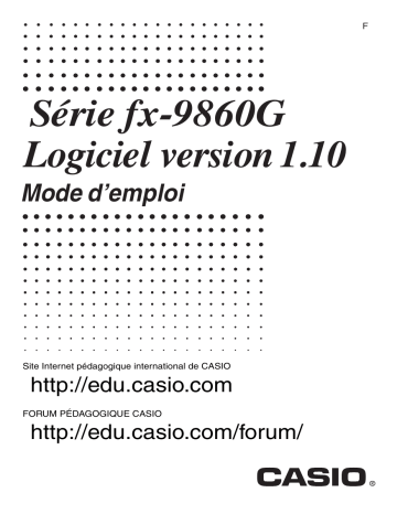 Manuel du propriétaire | Casio fx-9860G Slim Manuel utilisateur | Fixfr