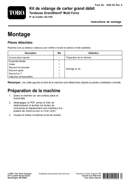Toro High Flow Case Drain Kit, GrandStand Multi Force Mower Riding Product Manuel utilisateur