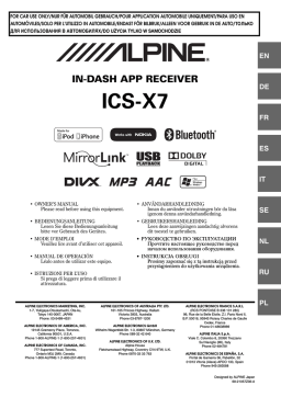 Alpine Electronics ICS-X7 Mode d'emploi