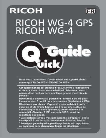 WG-4 GPS | Guide de démarrage rapide | Ricoh WG-4 Manuel utilisateur | Fixfr