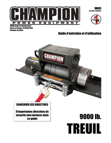 Champion Power Equipment 10031 Manuel utilisateur | Fixfr