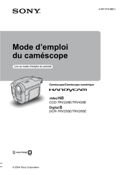 Sony CCD-TRV428E Caméscope Manuel utilisateur