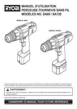 Ryobi SA60 Manuel utilisateur