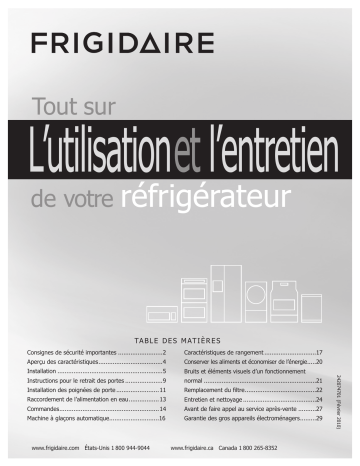 Manuel du propriétaire | Frigidaire FGUN2642LE Manuel utilisateur | Fixfr