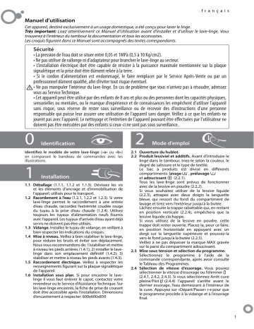 Manuel du propriétaire | Brandt WFA3217F Manuel utilisateur | Fixfr