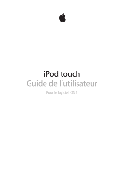 Apple iPod Touch Logiciel iOS 6.0 Manuel utilisateur
