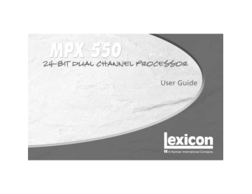 Manuel du propriétaire | Lexicon MPX550 Manuel utilisateur | Fixfr
