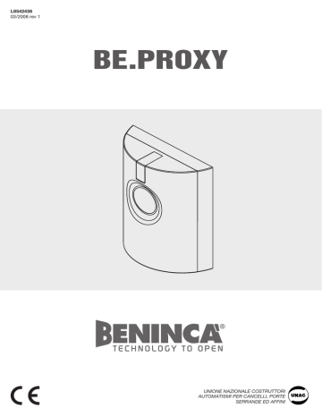Beninca Be-Proxy Card Reader Guide d'installation | Fixfr