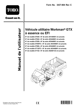 Toro Workman GTX Utility Vehicle Manuel utilisateur