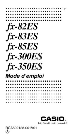 Manuel du propriétaire | Casio FX350ES Manuel utilisateur | Fixfr