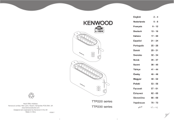 Kenwood TTP230, TTP220 Manuel du propriétaire | Fixfr