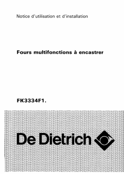 De Dietrich FK3334F1 Manuel utilisateur