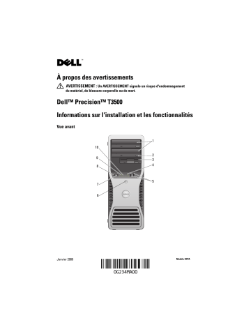 Dell Precision T3500 workstation Guide de démarrage rapide | Fixfr