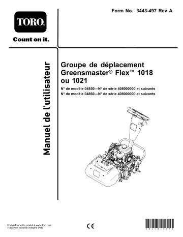 Toro Greensmaster Flex 1018 Traction Unit Walk Behind Mower Manuel utilisateur | Fixfr