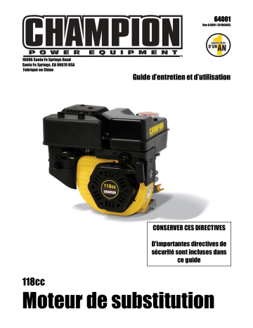 Champion Power Equipment 64001 Manuel utilisateur | Fixfr