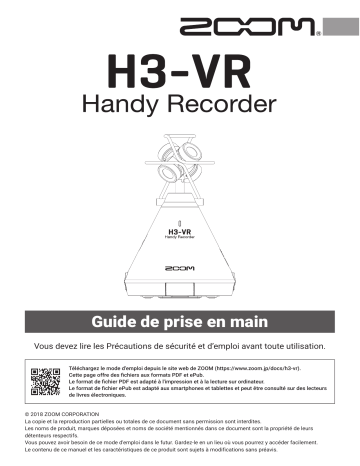 Mode d'emploi | Zoom H3 VR Manuel utilisateur | Fixfr