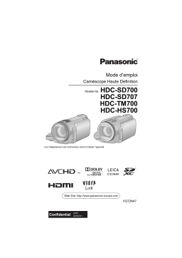 Panasonic HDC-SD700 Manuel utilisateur