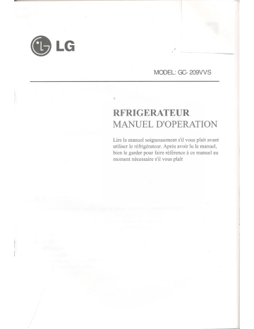 LG GC-209VW Manuel du propriétaire | Fixfr
