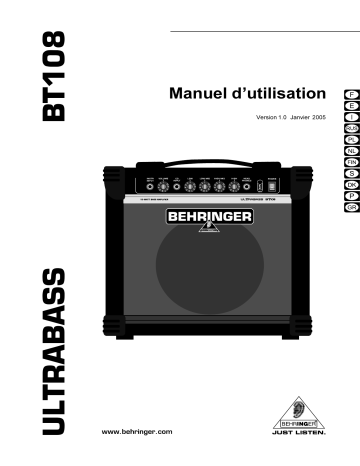 Manuel du propriétaire | Behringer BT108 Manuel utilisateur | Fixfr