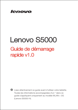 Lenovo IdeaTab S5000 Manuel utilisateur