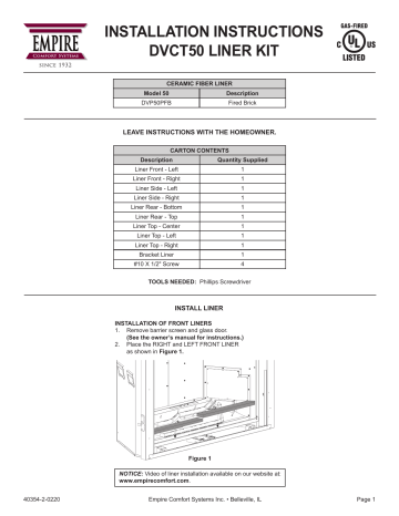 Fire Cracked Brick for DVCT50 (DVP50PFB) | Manuel du propriétaire | White Mountain Hearth DVP50PFB Fire Cracked Brick Manuel utilisateur | Fixfr