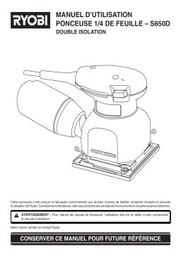 Ryobi S650D Manuel utilisateur