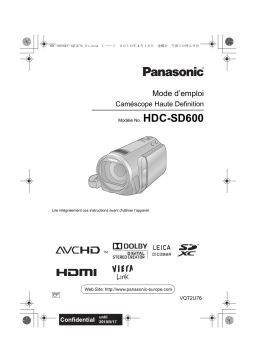 Panasonic HDC SD600 Mode d'emploi