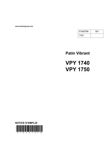 VPY1740 | Wacker Neuson VPY1750 Single direction Vibratory Plate Manuel utilisateur | Fixfr