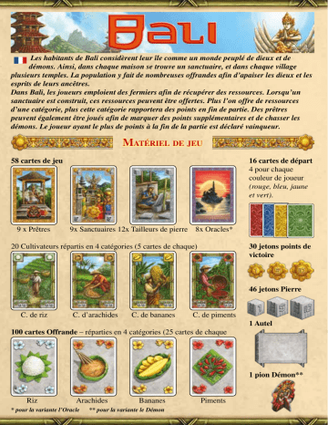 Manuel du propriétaire | White Goblin Games BALI Manuel utilisateur | Fixfr