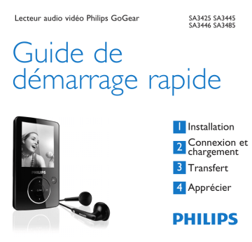 SA3485/02 | SA3425 | SA3485 | SA3446 | Guide de démarrage rapide | Philips SA3445 Manuel utilisateur | Fixfr