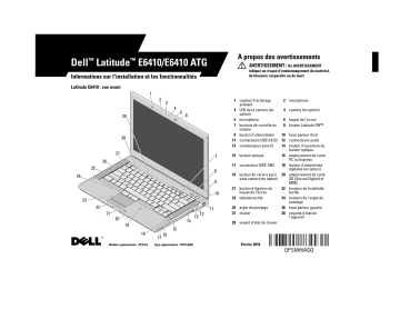 Dell Latitude E6410 ATG laptop Guide de démarrage rapide | Fixfr