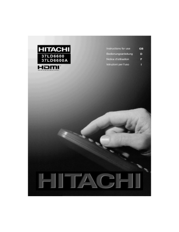 Manuel du propriétaire | Hitachi 37LD6600 Manuel utilisateur | Fixfr