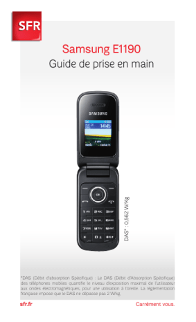 Mode d'emploi | Samsung GT-E1190 sfr Manuel utilisateur | Fixfr