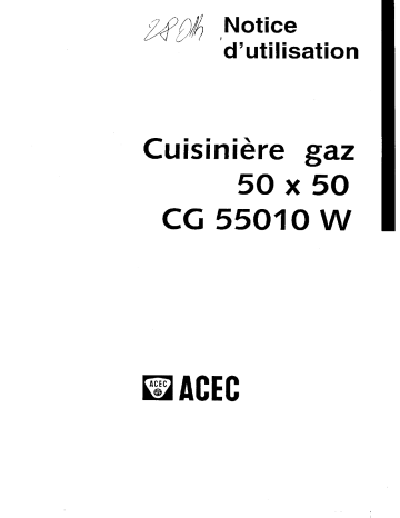 Manuel du propriétaire | ACEC CG55010W Manuel utilisateur | Fixfr