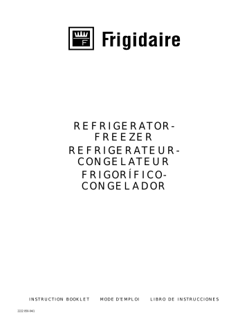 Manuel du propriétaire | Frigidaire RF2252C Manuel utilisateur | Fixfr