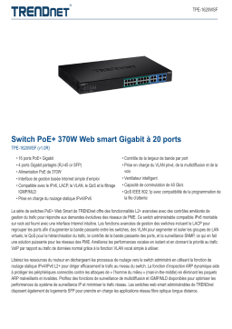 Trendnet TPE-1620WSF 20-Port Gigabit Web Smart 370W PoE+ Switch Fiche technique