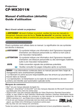 Hitachi CP-WX3011 Manuel utilisateur