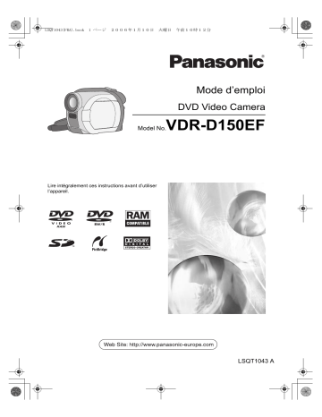 Panasonic VDR D150 EF Mode d'emploi | Fixfr