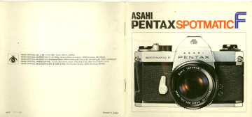 Mode d'emploi | Asahi Pentax Spotmatic F Manuel utilisateur | Fixfr
