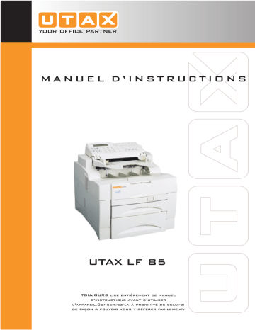Mode d'emploi | Utax LF 85 Fax System Manuel utilisateur | Fixfr