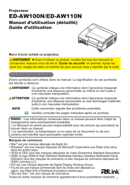 Hitachi ED-AW100 Manuel utilisateur