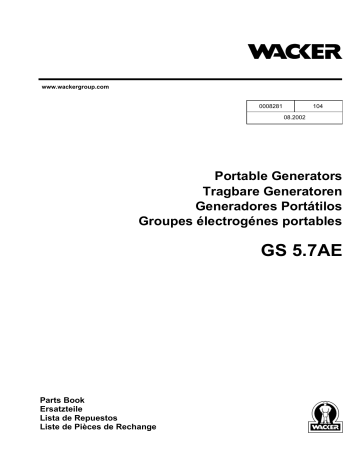 Wacker Neuson GS5.7AE Portable Generator Manuel utilisateur | Fixfr
