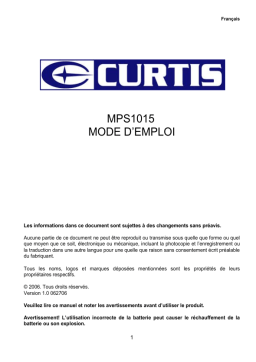 Curtis MPS 1015 Mode d'emploi