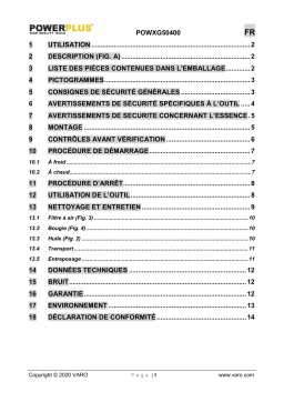 Powerplus POWXG50400 Manuel utilisateur