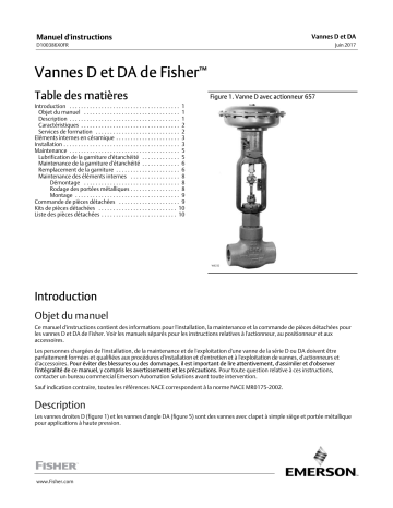 Fisher Vannes D et DA de ( D and DA Valves) Manuel du propriétaire | Fixfr